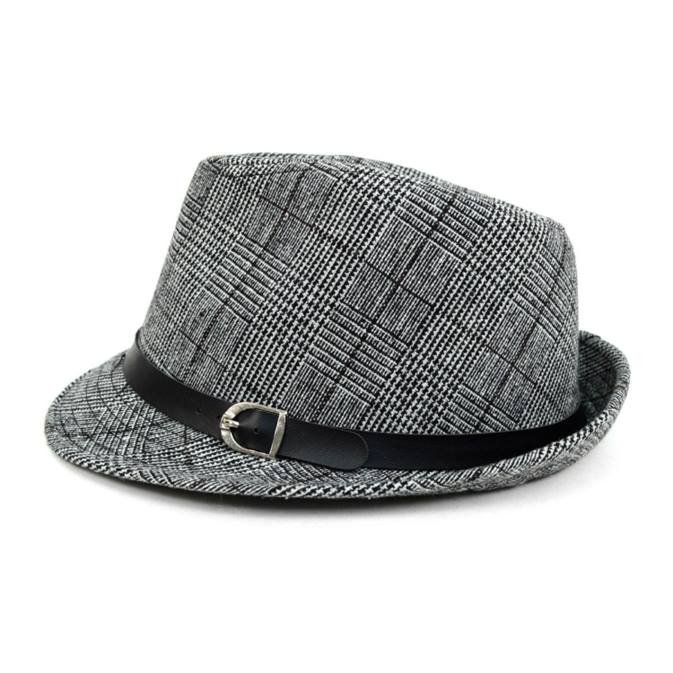 plaid trilby hat